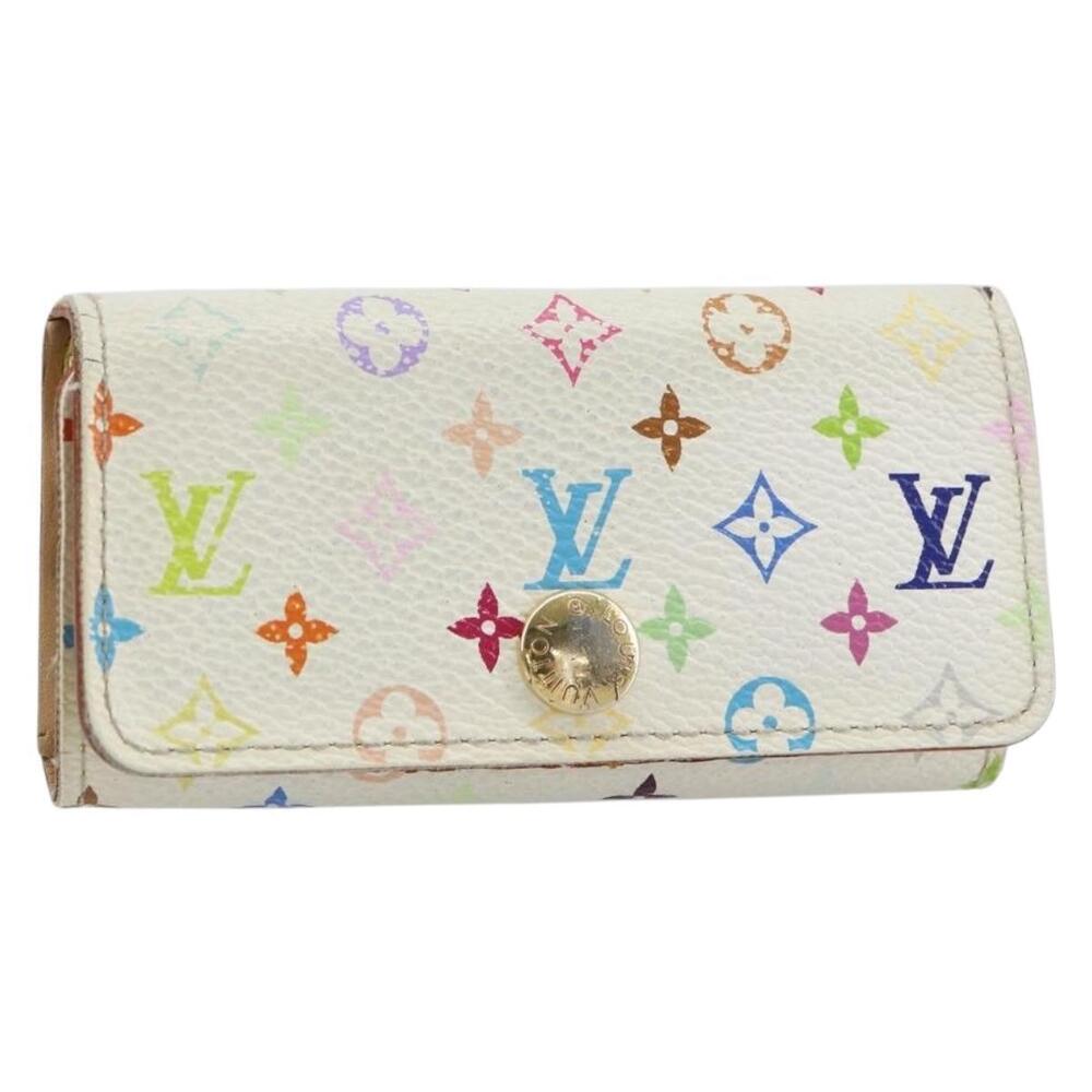 LOUIS VUITTON Monogram Multicolor Multicles 4 Key Case White M93731 Auth BA9258